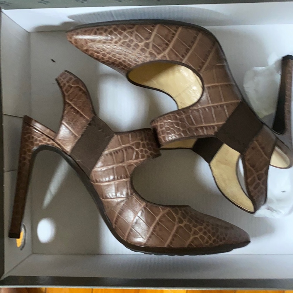 Moschino animal print heels